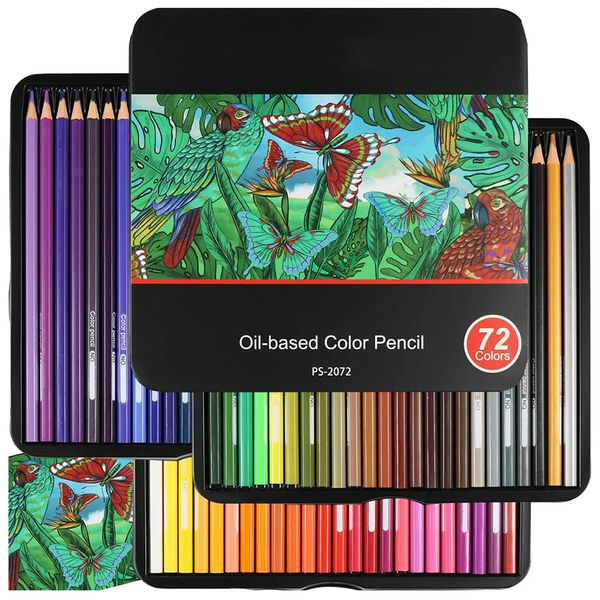 72 Colouring Pencils Oil Based Colored Pencil Set for Artist Drawing