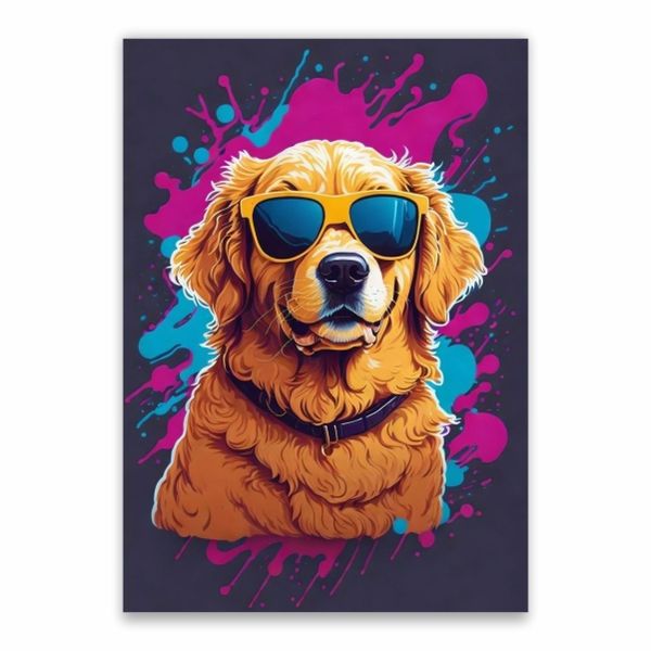 Cool Dog Art Poster - A1