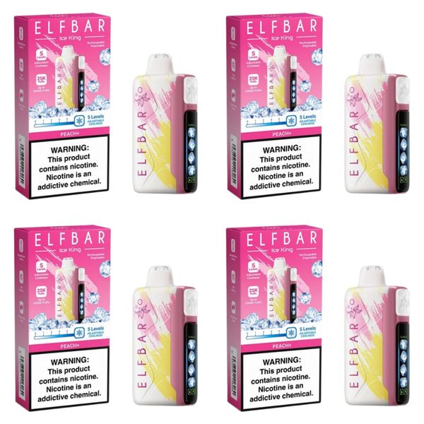 Elf Bar Ice King 25000 Puffs Disposable Vapes - Peach Plus (Pack of 6)