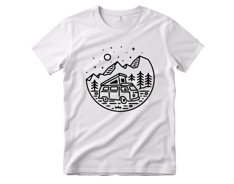 Bus Black and White art T-Shirt