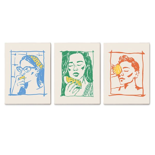 Cape Art Birch Block 3 Piece Collage Citrus Women