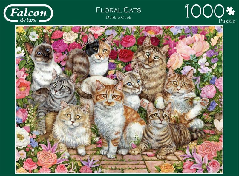 Jumbo Falcon Floral Cats - 1000 Piece