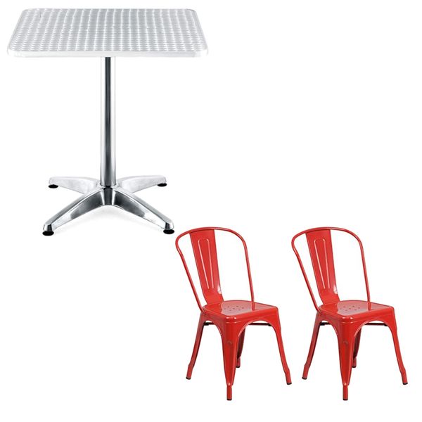 Home Furniture Retro Folding Table and Chairs 3 Set