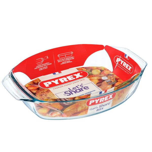 Pyrex - Optimum Glass Oval Roasters - 4 Litre