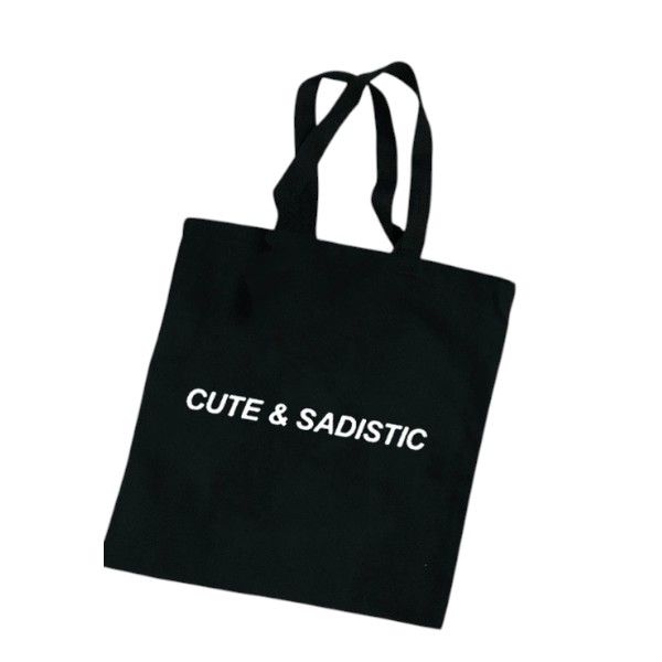 Cute &amp; Sadistic Canvas Tote Bag - Black
