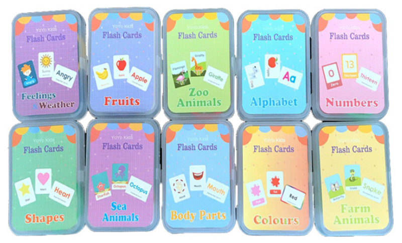 YOYO KIDS Educational Flash Cards - 10 Pack Super Set
