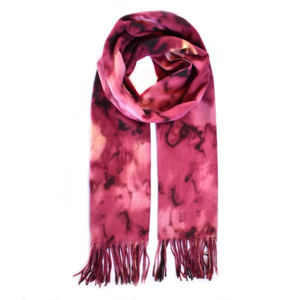 Lily &amp; Rose Luxuriously Soft Tie Dye Design Scarf with Tassels -LS75