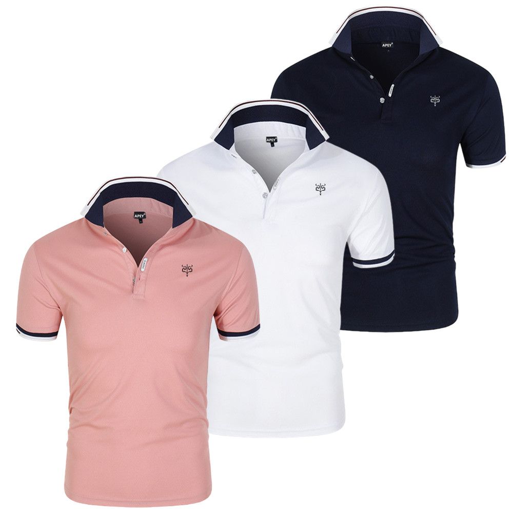 3 x Plain Golf Shirts For Men & Women APEY Polo Shirts T Shirts For