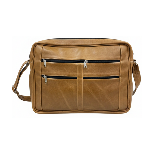 Tan Genuine Leather 15.6 inch Laptop Bag - Work &amp; Office Briefcase
