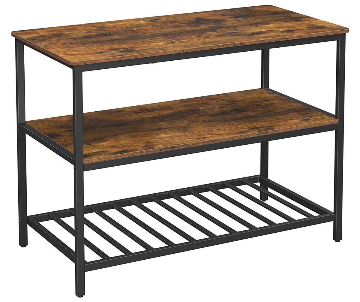Lifespace Rustic Industrial Kitchen Island Work Table