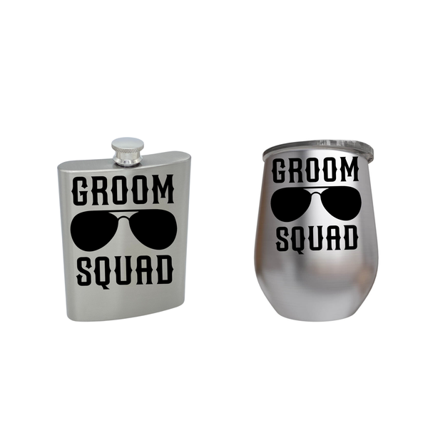 Groom Squad Sunglasses Tumbler And Hip Flask