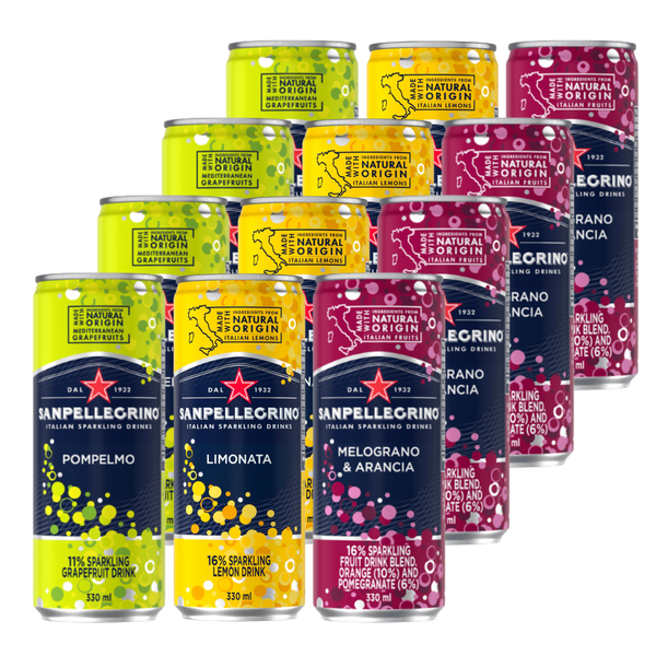 San Pellegrino | Grapefruit &amp; Lemon &amp; Pomegranate n Orange | 330ml |12 Pack