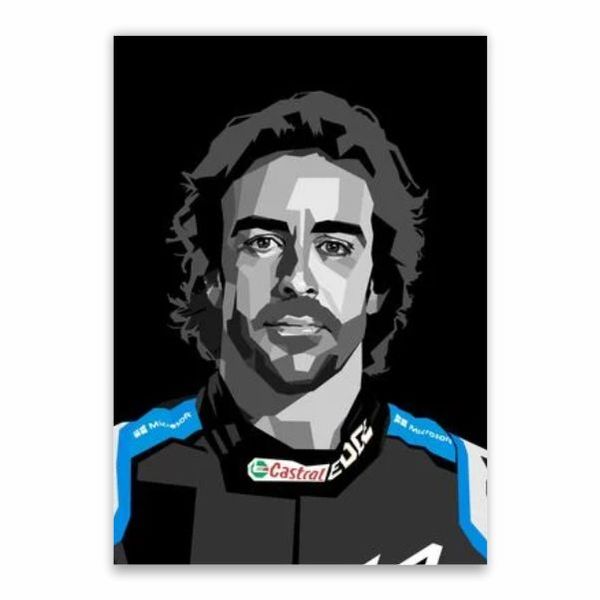 Fernando Alonso Pop Art Poster - A1