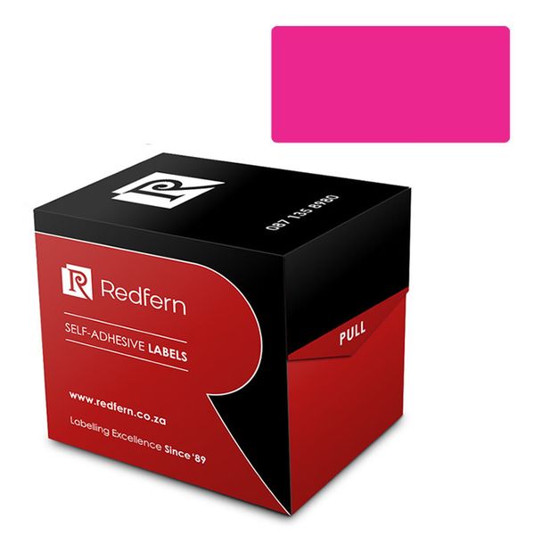 Redfern 32mm x 50mm Color Code Labels - Fluorescent Pink 5's