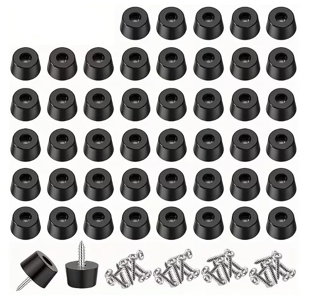 50 Piece Self-Applied Cushioning Protective Caps with Screws