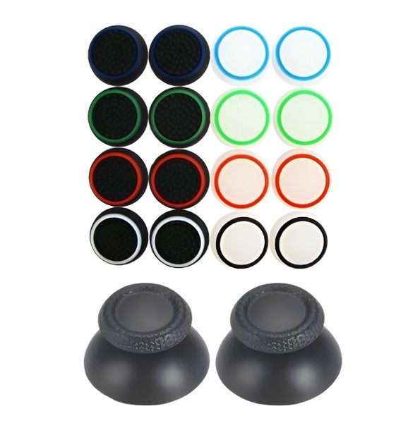 Silicone Thumb Grips + 2 Thumbsticks Control Compatible with PS5 - 16 Pcs