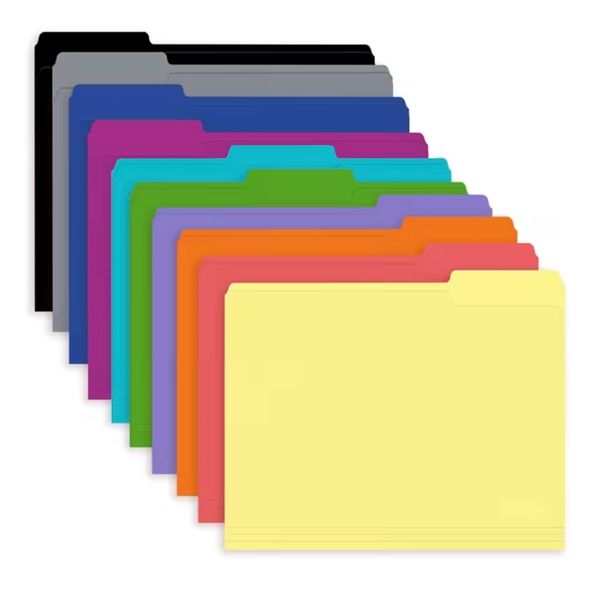 Office Stationery Durable Organization File Folder Dividers (30cm) - 10pc