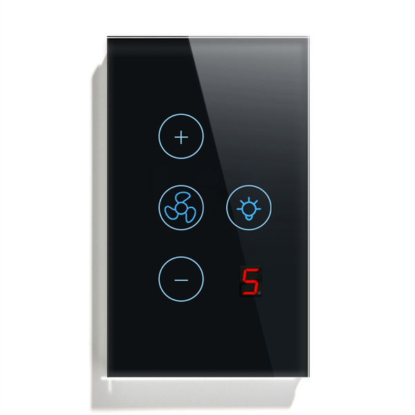 Tuya Zigbee Fan Light Switch Us Network Connection App Control Black