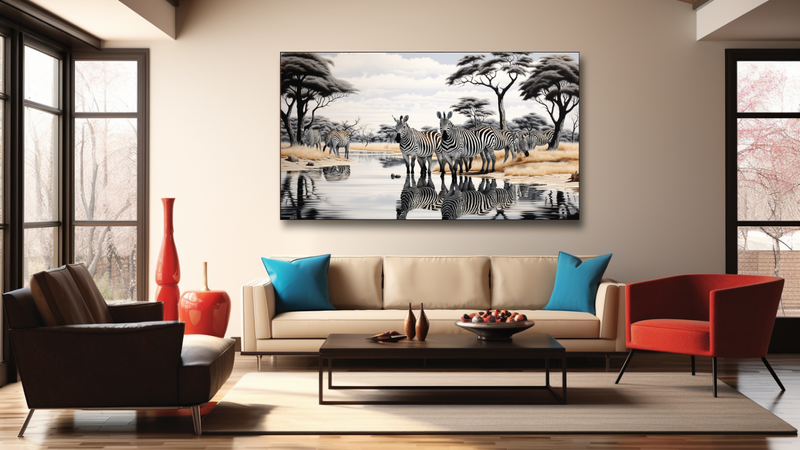 Canvas Wall Art - Striped Serenity Abstract - HD0222