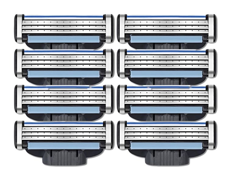 Replacement Razor Blades Compatible with Gillette Mach3 Shavers - 8 Pack