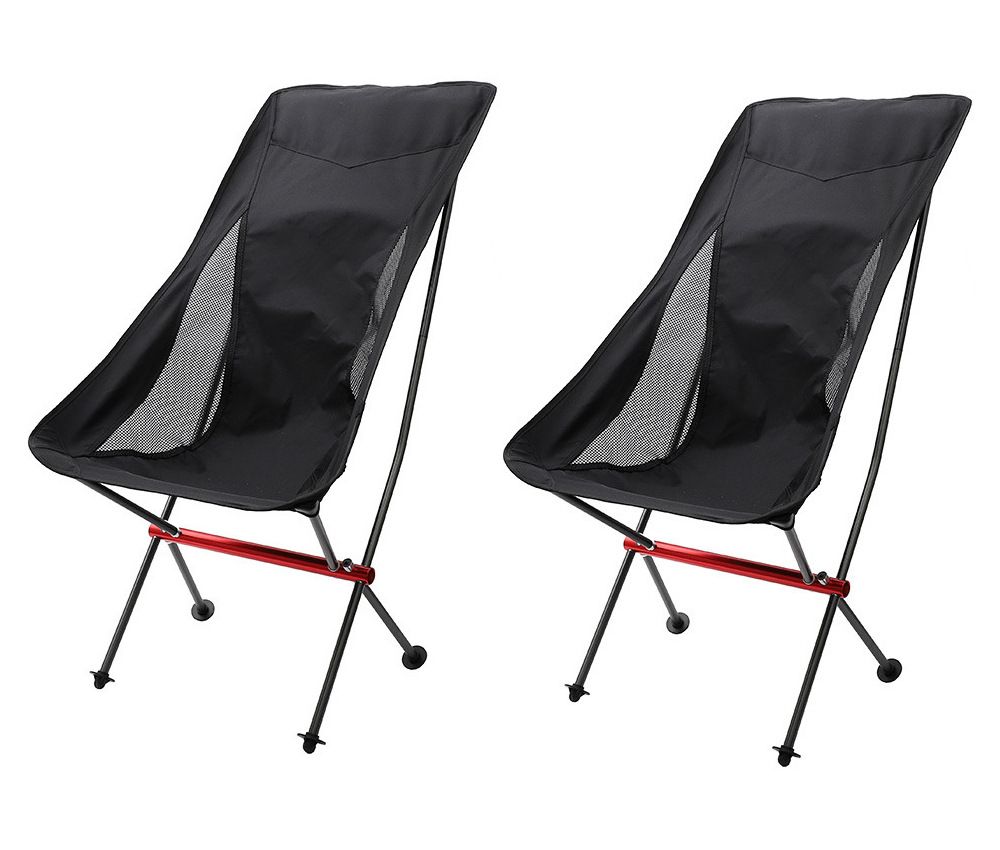 Glamping Ultralight Portable HighBack Folding Camping Chair x 2