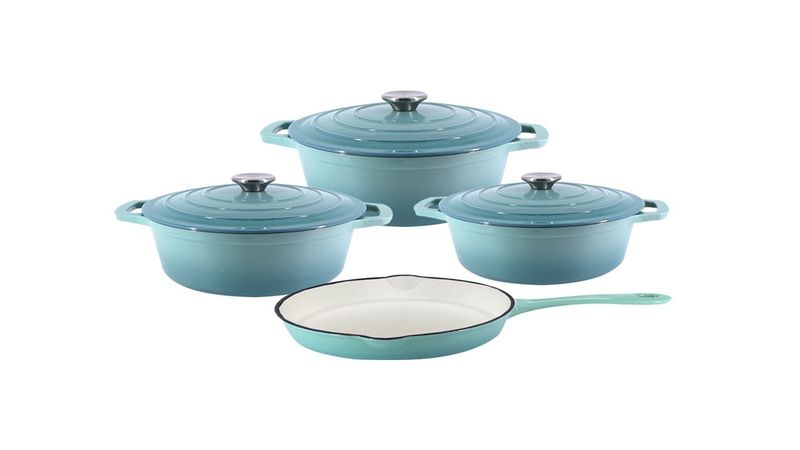 Blue Cast Iron Enamel 7 Pot