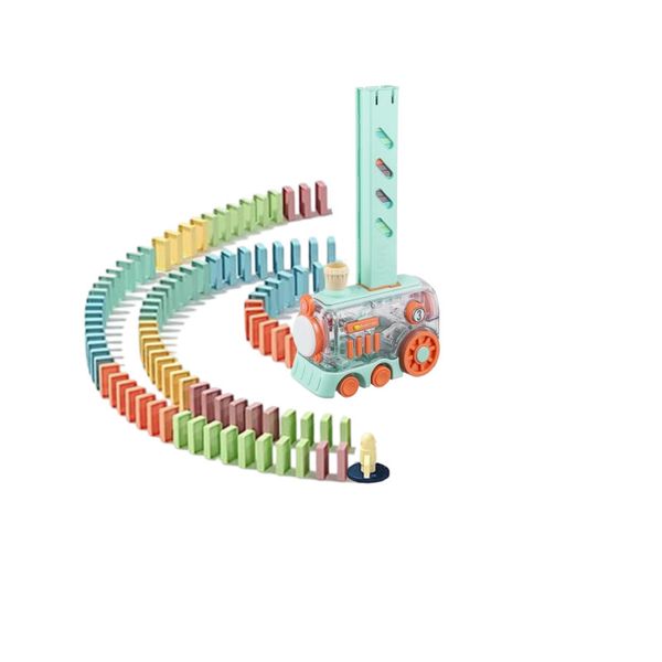 Kids Construction And Stacking Domino Train Toy Set