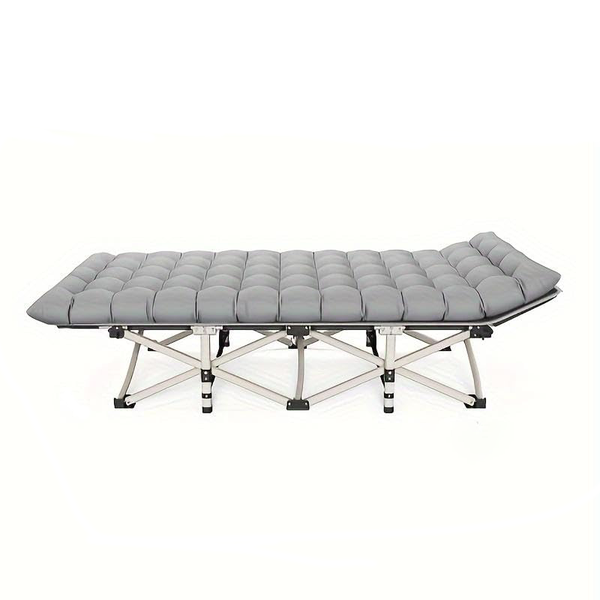 Outdoor indoor folding bed with cotton mattress and carry bag, camping bed