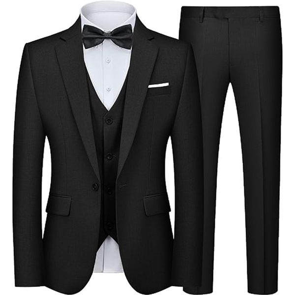 Men's 4 Piece Suit One Button Slim Fit Formal Wedding Prom Tuxedo Suits