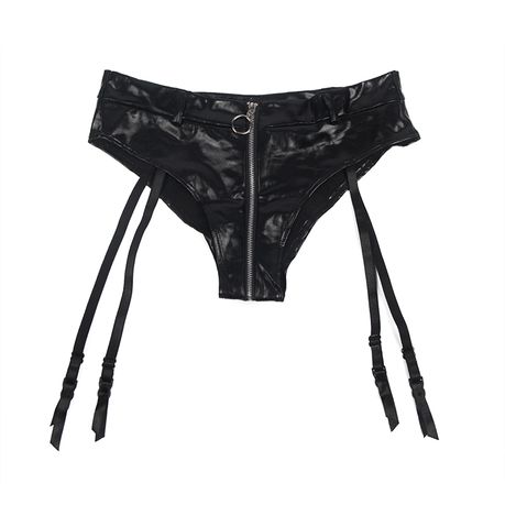 Women Fauxk Leathe Short Zipper Hot Panty Suspender with Garter Belt, Shop  Today. Get it Tomorrow!