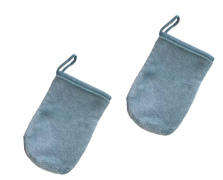 Super Soft Plush Microfibre Reusable Facial Mittens 2 Piece
