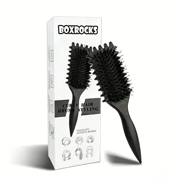 Black Curl Brush Define Styling Brush with Prongs
