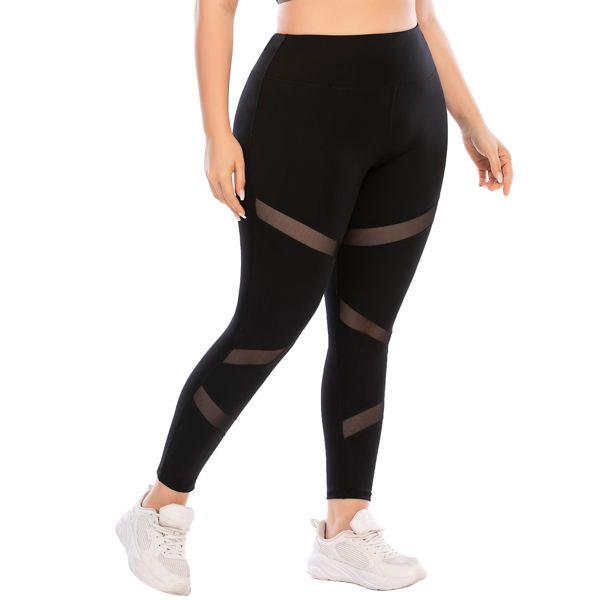 Iconix Plus Size Ladies Black Mesh Leggings
