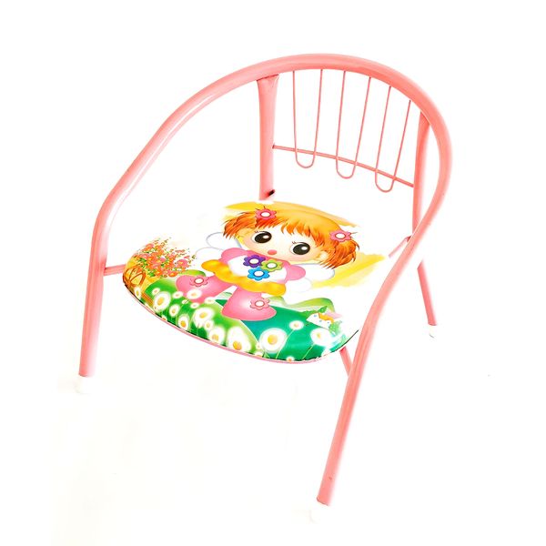 Kids/Kiddies Cushioned Metal Chair with Squeaky Sound (Pink)
