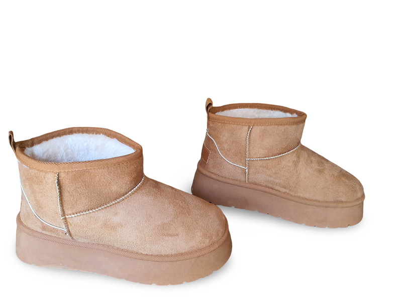 Casual Winter Boots - Tan