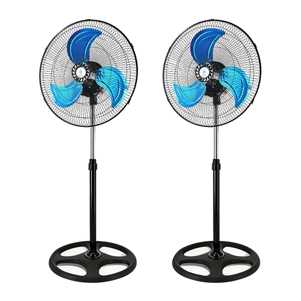 ZOEYOL 18 Inch Metal Pedestal Stand Fan , 55W Industrial Heavy Duty , 2 set