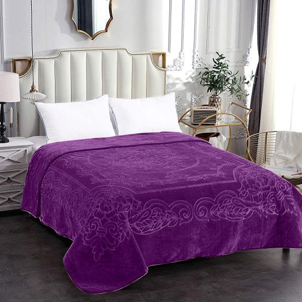 Camel - Luxury Mink Blanket 220x200cm - Warm Winter Fleece - Berry