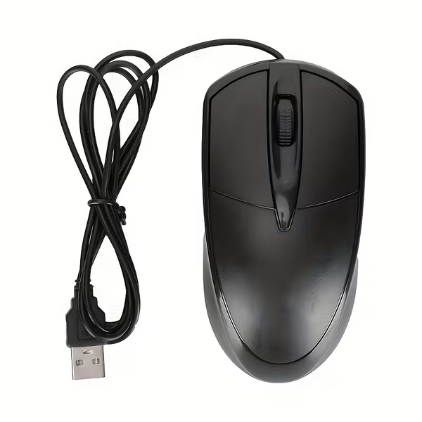 Wired Silent USB Mouse with LED Illuminated Scroll Wheel for Home &amp; Office