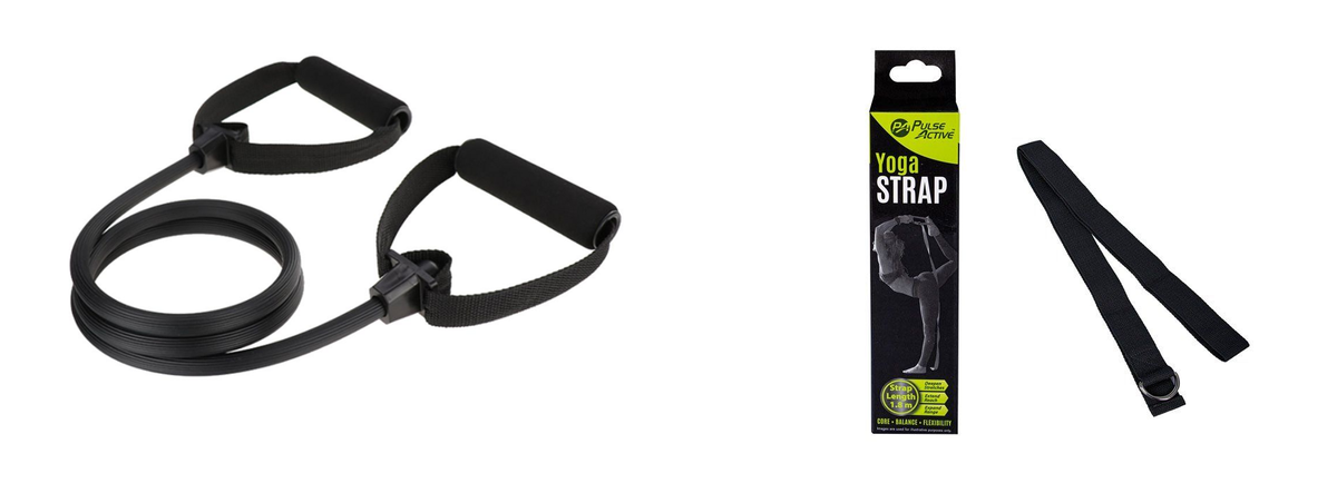 Pulse Active Fitness Resistance Trainer 120cm + Yoga Strap 1.8m
