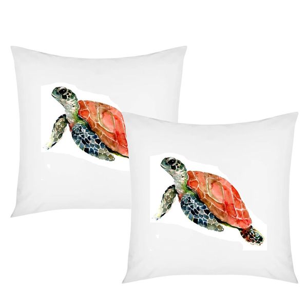 PepperSt - Scatter Cushion Cover Set - Watercolour Sea Turtle