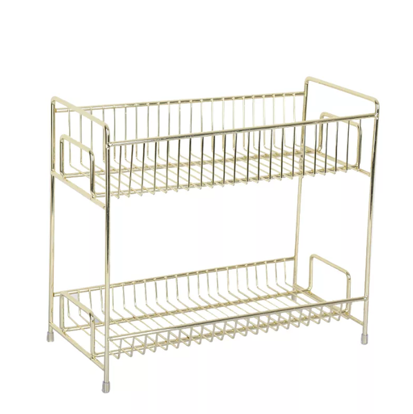 2 Layer Nordic Gold Multifunctional Countertop Shelf
