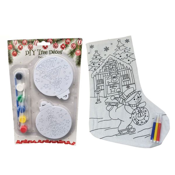 Christmas Craft Set - DIY Christmas Stocking and Christmas Tree Decor