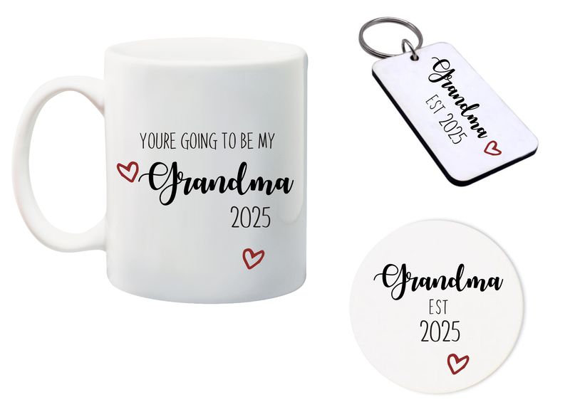 Your's going to be my Grandma Mug, Glass Coaster&amp;keyring gift Combo