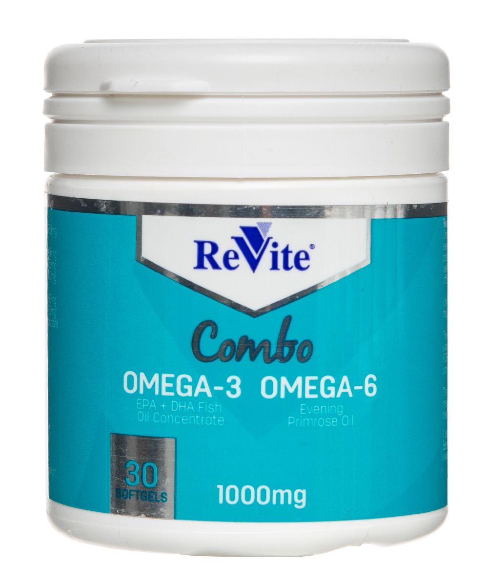 Revite Omega3 + Evening Primrose Oil (Omega6) Combo 1000Mg Softgel