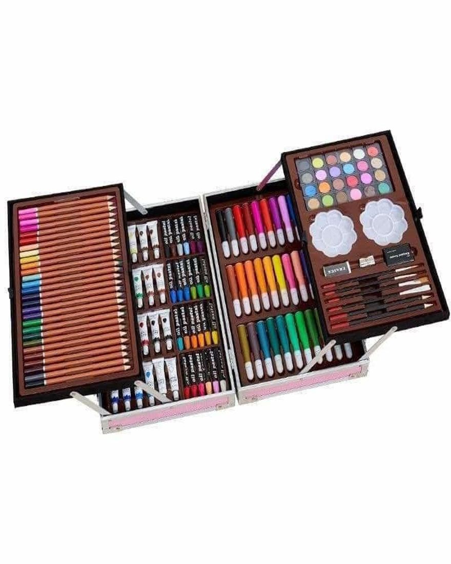 PINK/BLUE 145PC DRAWING COLOUR SET, Packaging Type: Box