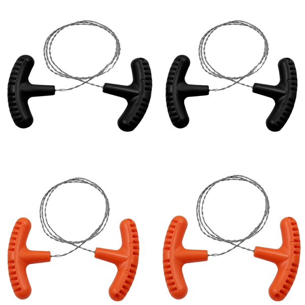 4 Pieces Stainless Steel Wire Saw Camping Hiking Wood Cutting
