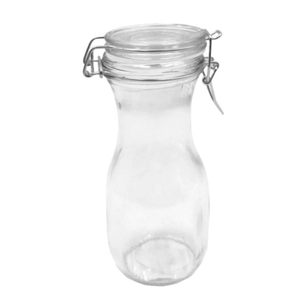 3 Piece Carafe 500ml 200x75mm Glass With Resealable Clip Top Lid