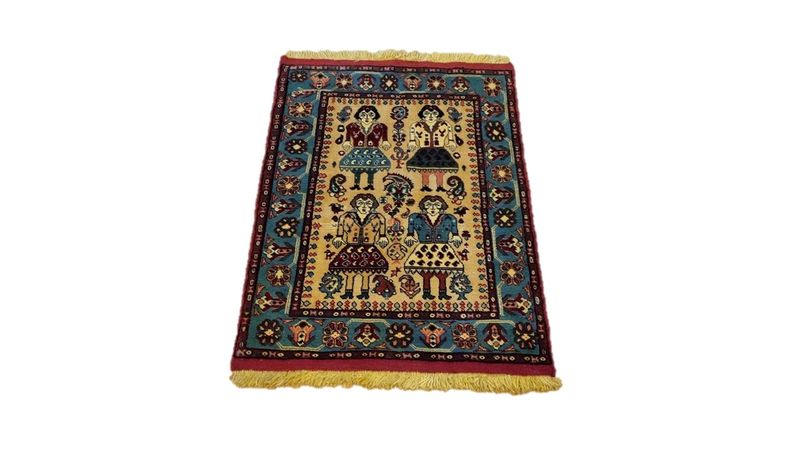 Very Fine Persian Khorasan Carpet 90cm x 66cm Hand Knotted