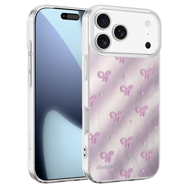 Luxury Metallic Pink Bow Cover Compatible with iPhone 17 Pro / Pro Max