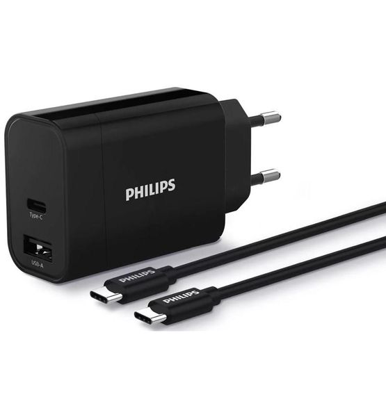 Philips Ultra Fast Wall charger 1C 1A Ports - 30W